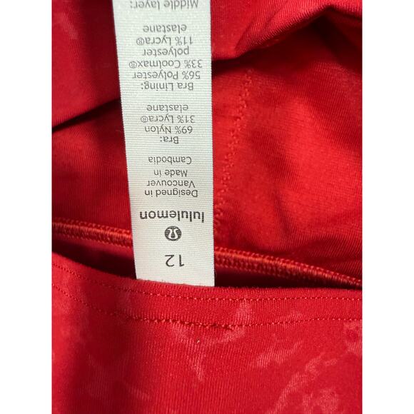 Lululemon x Barry’s Stronger As One Red Sports Bra crop top | Size 12 - Picture 5 of 6